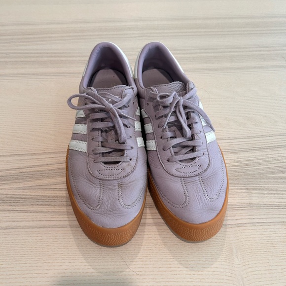 adidas Shoes - Adidas Sambae Lilac Leather Low-Top Sneakers